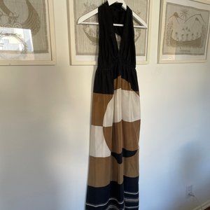 100% Black, tan, olive silk dress